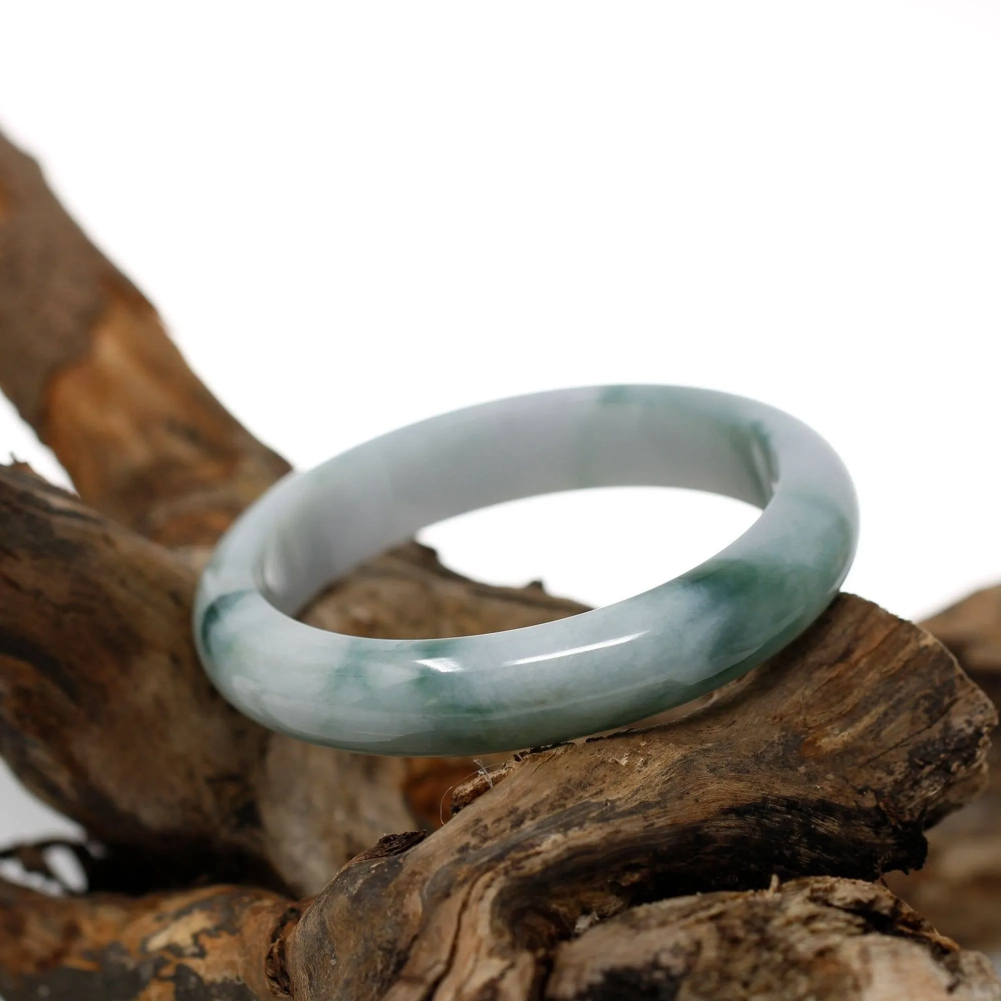 Genuine Burmese Jadeite Jade Bangle Bracelet (  58.3 mm )#313
